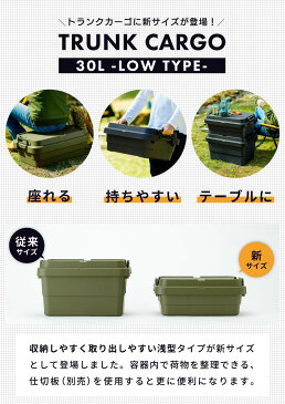 【ロータイプ】トランクカーゴ 30L スタッキング 頑丈 収納ケース コンテナボックス 蓋付き 屋外 収納ボックス フタ付き 座れる おしゃれ 収納 トランク コンテナ キャンプ アウトドア トレー レジャー テーブル おうちキャンプ キャンプギア