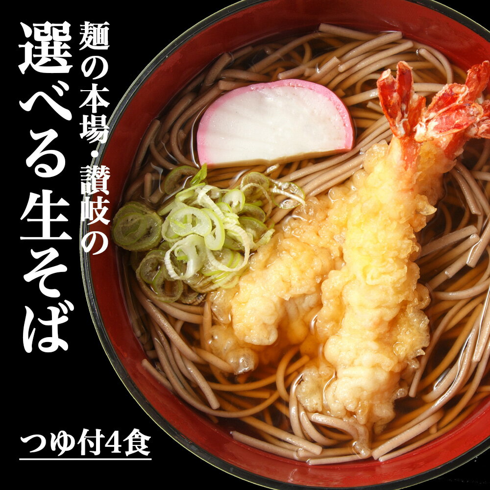 1000円ポッキリ 送料無料 そば 蕎麦 讃岐の生そば 4食つゆ付 美味しい お蕎麦 ギフト お中元 ご当地グルメ お取り寄せ お取り寄せグル..
