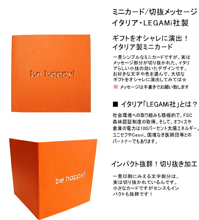メッセージカード ミニ ギフトカード 切抜 イタリア LEGAMi社製 封筒付 手書き 誕生日 メール便配送 2