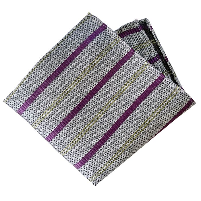 ポケットチーフ シルク ストライプ おしゃれな レジメンタル 柄 グレー 絹 日本製 京都 西陣織 メール便 dplus arts