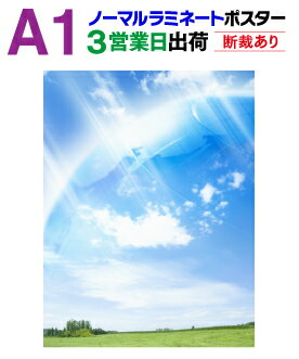 【A1】≪ノーマルタイプ≫片面ラミネート＋ポスター印刷3営業日目出荷【化粧断裁する】