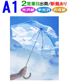 A1【ポスター印刷】1枚 光沢 半光沢 合成紙 2営業日目出荷／化粧断裁を含む高画質 大判 ポスター 印刷 出力 激安 展示会