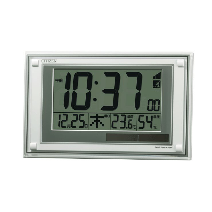 リズム時計 電波掛時計 電波置時計 掛置兼用 掛け時計 置き時計 温度湿度計付 フィットウェーブカレンダーD205 8RZ205SR03 お取り寄せ