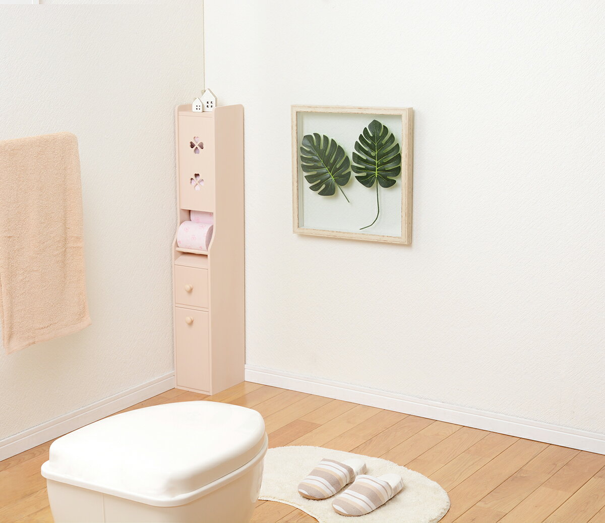 【メーカー直送】【代引不可】【日時指定不可】【北海道・沖縄・離島不可】萩原 トイレラック ピンク M..