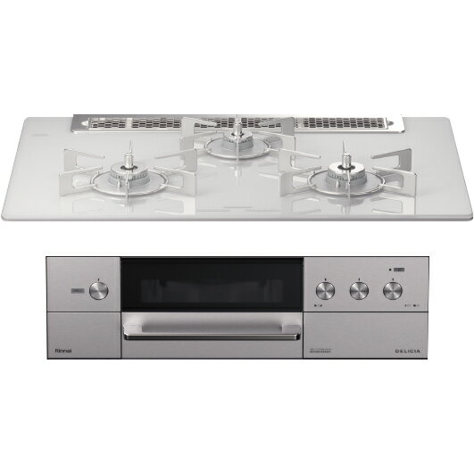 ＼3/1はエントリーでP4倍＆最大2000円クーポン開催／お取り寄せ 【時間指定不可】【離島配送不可】Rinnai リンナイ DELICIA(デリシア) ビルトインガスコンロ 左右強火力 都市ガス用 幅75cm 3V乾電池 レンジフード連動 RHS71W31E14RCASTW-12A13A【KK9N0D18P】