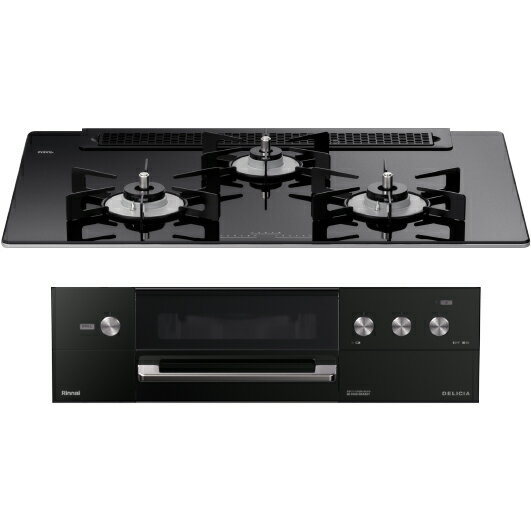＼10/15 当店最大P5倍※要エントリー／お取り寄せ 【時間指定不可】【離島配送不可】Rinnai リンナイ DELICIA(デリシア) ビルトインガスコンロ 左右強火力 プロパンガス用 幅75cm ホーローごとく 3V乾電池 レンジフード連動 RHS71W31E11RCABW-LP【KK9N0D