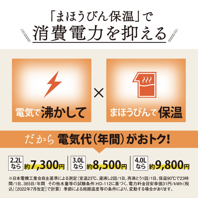 VE電気まほうびん 3.0L 象印 優湯生(ゆうとうせい) マイコン沸とう ライトブラウン...