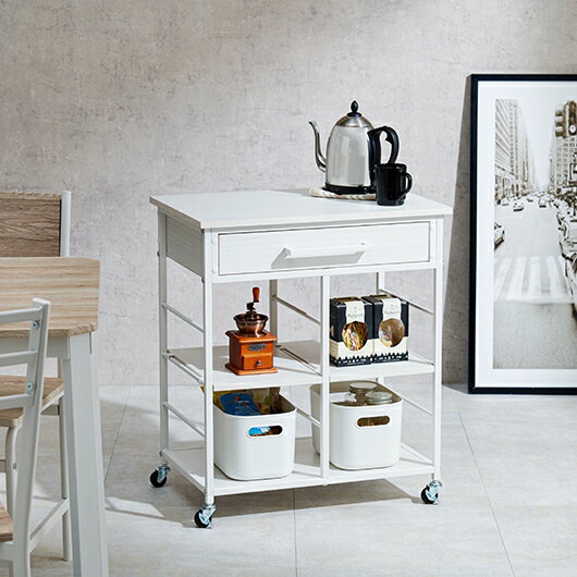 ＼10/30 当店最大P5倍※要エントリー/【代引不可】ワゴン 組立式 キャスター付 萩原 ホワイト LW-4530WH 【メーカー直送】【日時指定不可】【北海道・沖縄・離島不可】 [2]