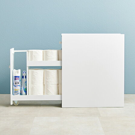 ＼5/1はエントリーでP4倍＆最大2000円クーポン開催／【代引不可】スリムトイレラック 幅17cm 萩原 ホワイト MTR-6229WH 【メーカー直送】【北海道・沖縄・離島不可】