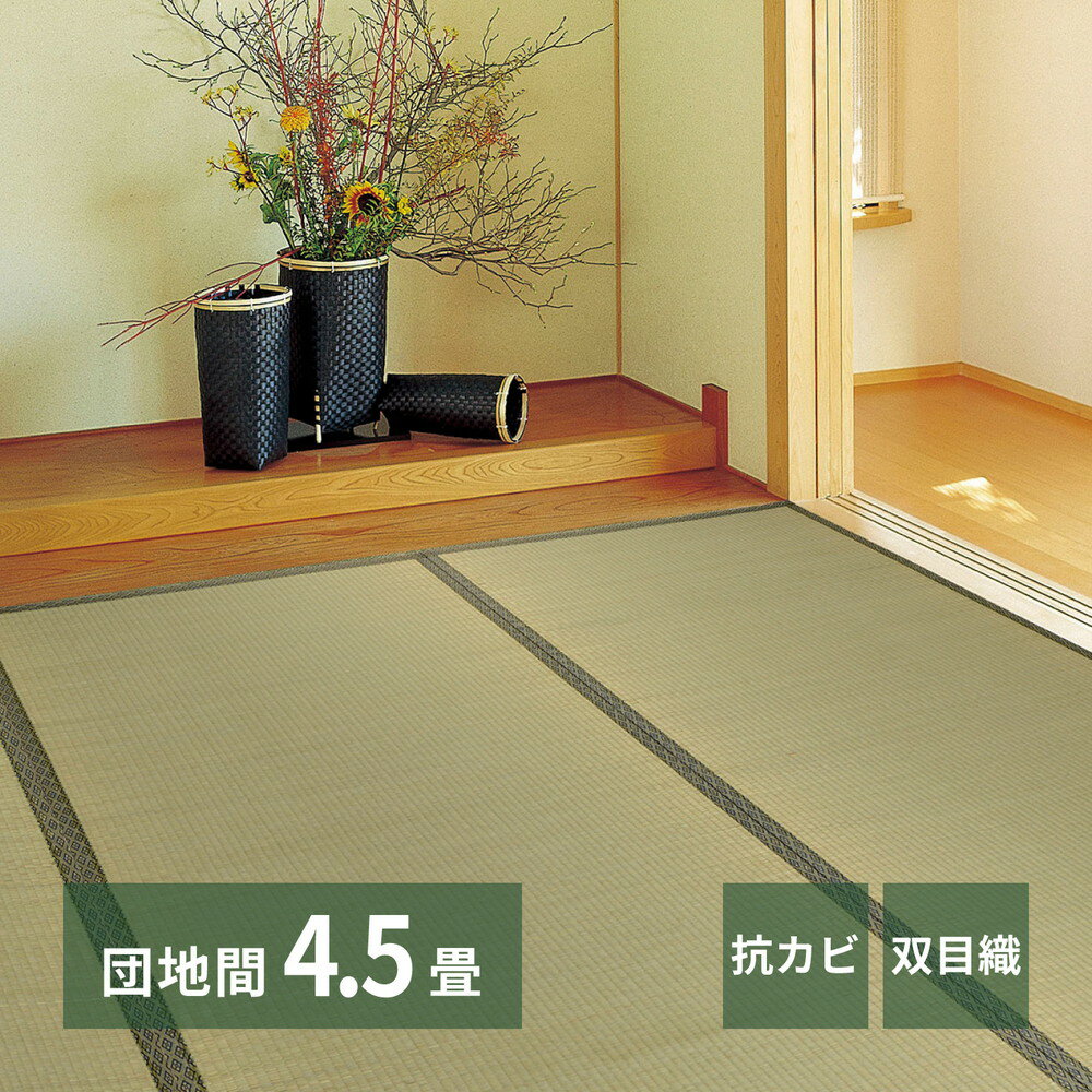 Rakuten - 【代引不可】双目織 い草上敷き 団地間4.5帖 約255×255cm 萩原 柳川(やながわ) 159067745 【メーカー直送】【北海道・沖縄・離島不可】