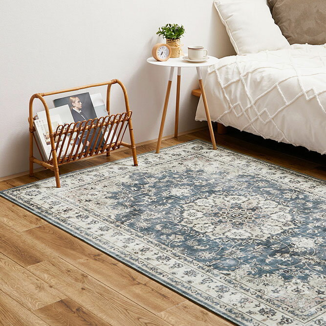 ＼2/10 当店最大P5倍※要エントリー／【代引不可】アンティーク絨毯風プリントラグ カメオ 約130×190cm 萩原 グレー 240627010 【メーカー直送】【日時指定不可】【北海道・沖縄・離島不可】【KK9N0D18P】