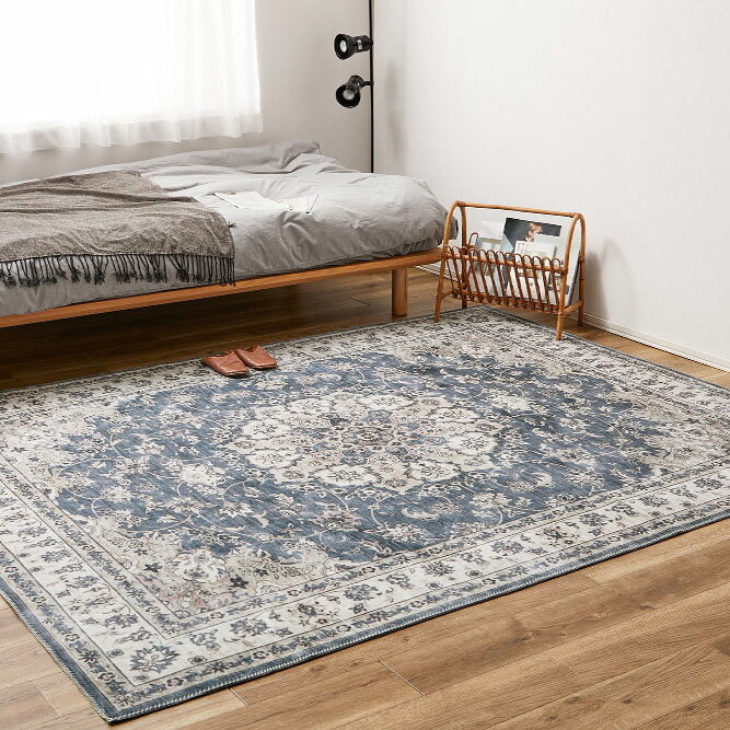 ＼2/10 当店最大P5倍※要エントリー／【代引不可】アンティーク絨毯風プリントラグ カメオ 約190×240cm 萩原 グレー 240627012 【メーカー直送】【日時指定不可】【北海道・沖縄・離島不可】【KK9N0D18P】