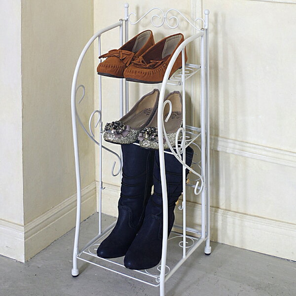 【メーカー直送】【代引不可】【日時指定不可】【北海道・沖縄・離島不可】玄関ラック スパニッシュテイスト アジャスター付き 宮武製作所 DEL SOL（デル・ソル） ホワイト DS-SR270S-WH