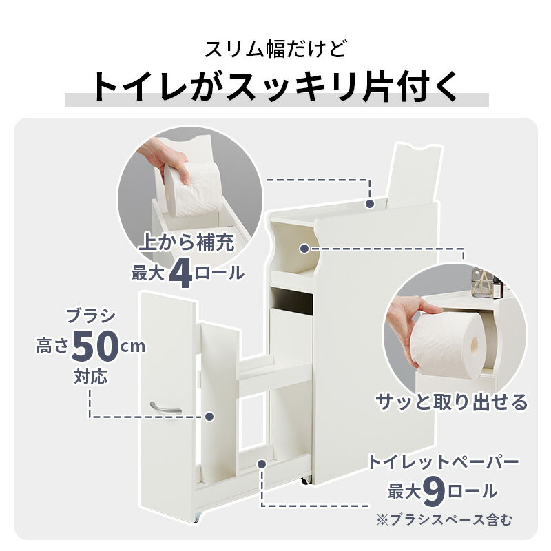 ＼7/25 当店最大P6倍※要エントリー/【代引不可】トイレラック 幅19cm 萩原 ホワイト RTR-1489WH 【メーカー直送】【日時指定不可】【北海道・沖縄・離島不可】 [2]