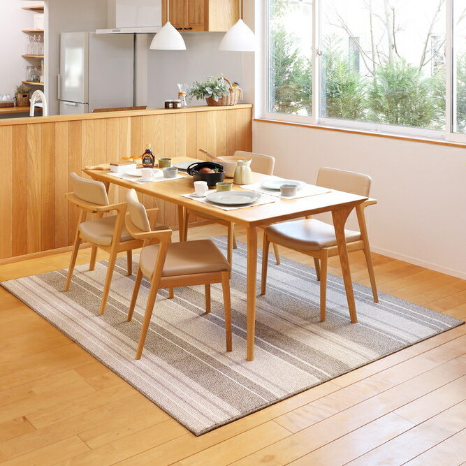 Patterned - 【代引不可】撥水機能付きの日本製ダイニングラグ　マージ 220×250 萩原 アイボリー 600022211 【メーカー直送】【北海道・沖縄・離島不可】【KK9N0D18P】