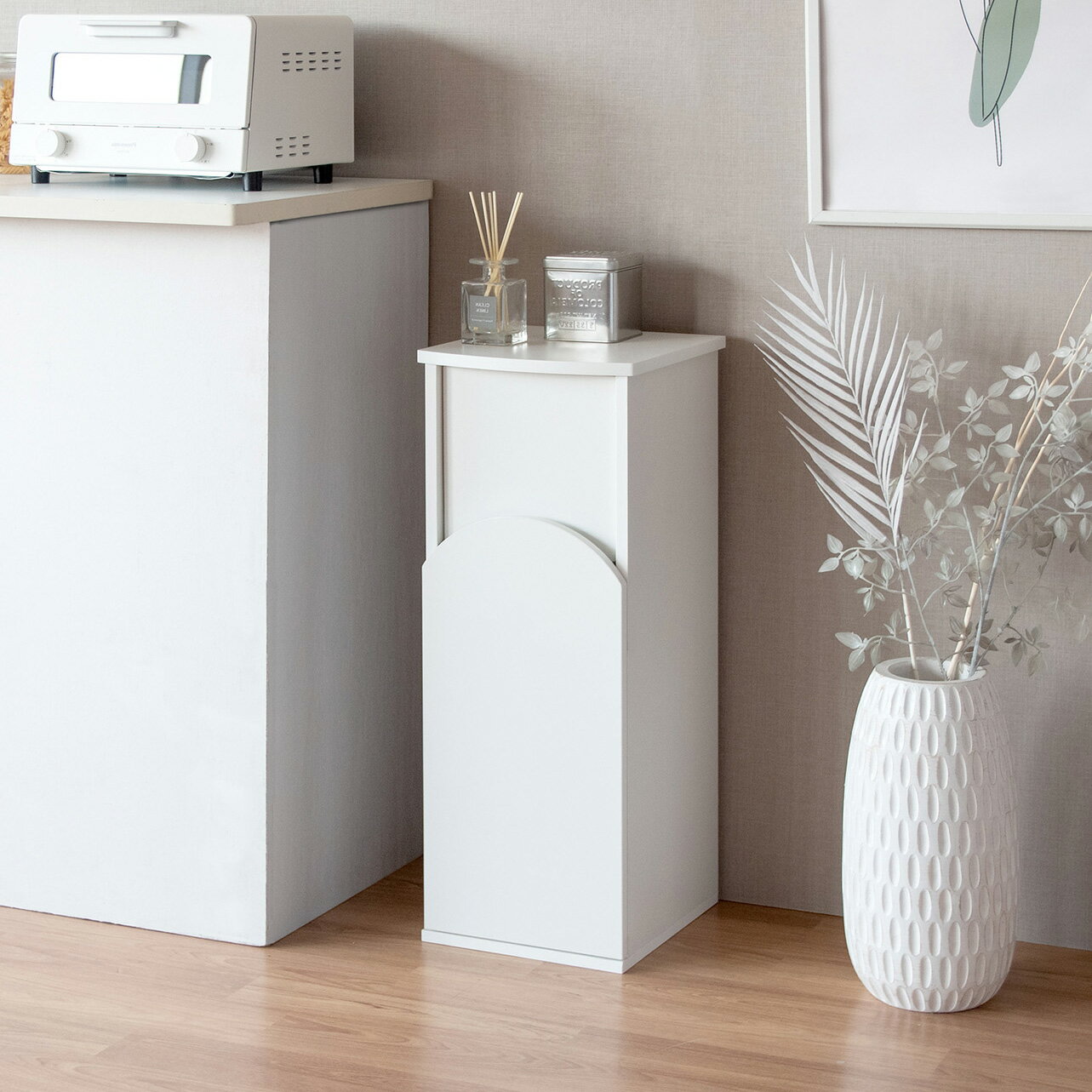 【メーカー直送】【代引不可】【北海道 沖縄 離島不可】アーチダストボックス 30Lポリ袋対応 宮武製作所 Arco(アルコ) ホワイト DB-A750-WH