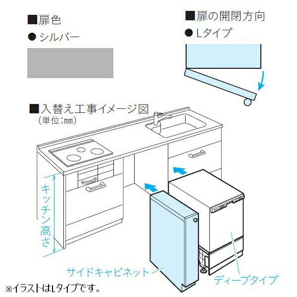 ＼1/5 当店最大P5倍※要エントリー／お取り寄せ 【代引不可】サイドキャビネット ビルトイン食洗機専用..