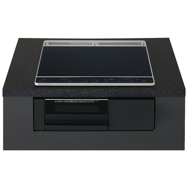 IHクッキングヒーター 単相200V 幅60cm 2口IH+ラジエント 鉄・ステンレス対応 ビルトインタイプ パナソニック Nシリーズ ブラック／ブラック KZ-N1H6AK Panasonic 【時間指定不可】【離島配送不可】