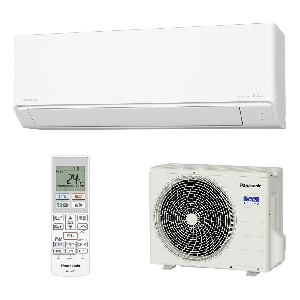 Rakuten - ＼6/1はエントリーでP4倍＆最大2000円クーポン開催／ルームエアコン 2.5kW 主に8畳用 インバーター冷暖房除湿 パナソニック Eolia エオリア Jシリーズ クリスタルホワイト CS-256DJR-W Panasonic 【時間指定不可】【離島配送不可】【KK9N0D18P】
