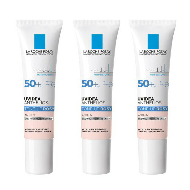 お得な3本セット [La Roche Posay] ラロッシュポゼ UVイデア XL プロテクション トーンアップ ローズ ピンク 30ml / 日焼け止め 化粧下地 SPF 50+ PA++++