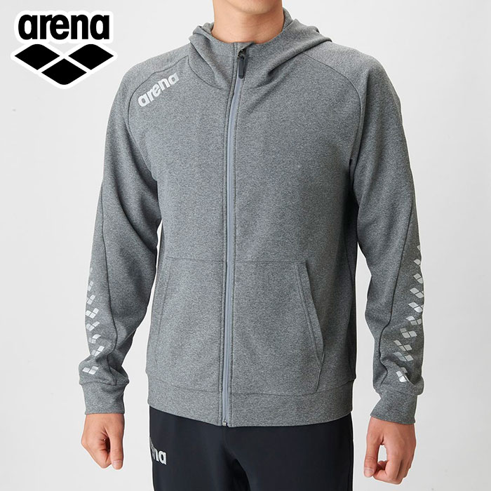 ★柔らかく軽い★【 2025年 秋冬モデル】【 アリーナ arena 】【 ウェア 】 水泳 競泳 スウェット パーカー メンズ レディース 男女兼用 フルジップ フーディー 部活 クラブ チームウェア 移動着 ARN1331 ARN-1331 (GRM) グレー杢 [251217][amz]