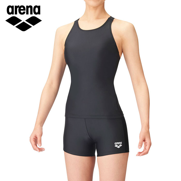 【 アリーナ arena 】 ARN-201WJ 水泳 競泳 水着 セパレーツ(ジュニア女子) 子供 こども (差し込みパッドの袋付き) ブラック(K901) ...