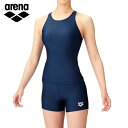 【 アリーナ arena 】 ARN-201WJ 水泳 競泳 水着 セパレーツ(ジュニア女子) 子供 こども (差し込みパッドの袋付き) ネイビー(VY02) ...