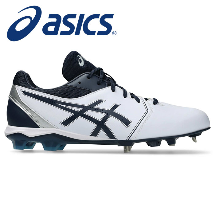 ★金具×ポイントのハイブリッド構造★【2025年春夏モデル】【アシックス　asics】【シューズ　靴】 野球 スパイク 金具 スパイク NEOCONNECT ネオコネクト メンズ 男女兼用 シューズ アシックス 紐 1123A054 (103) ホワイト/ネイビー [250314]