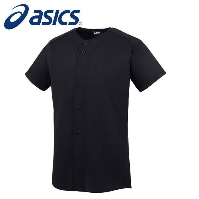 【メール便送料無料】★さまざまな用途で活躍するフルオープンシャツ★【アシックス　asics】【ウェア】 野球 マルチユニフォームシャツ メンズ BAS200 (90) ブラック [240812]