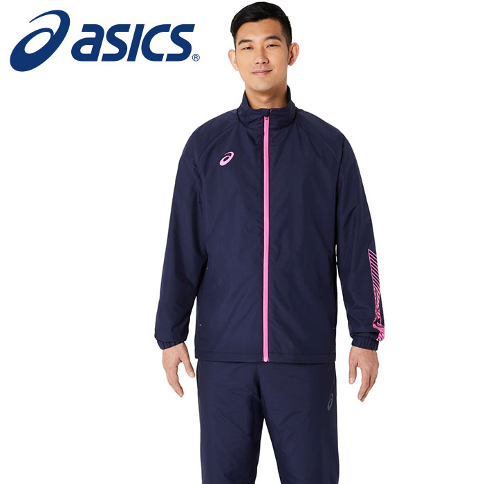 【 アシックス asics 】【ウェア】 裏起毛ウインドブレーカージャケット 防寒 保温 メンズ トレーニングウェア 2031E745 (401) ミッドナイトxホットピンク [240909][amz] クリスマス プレゼント