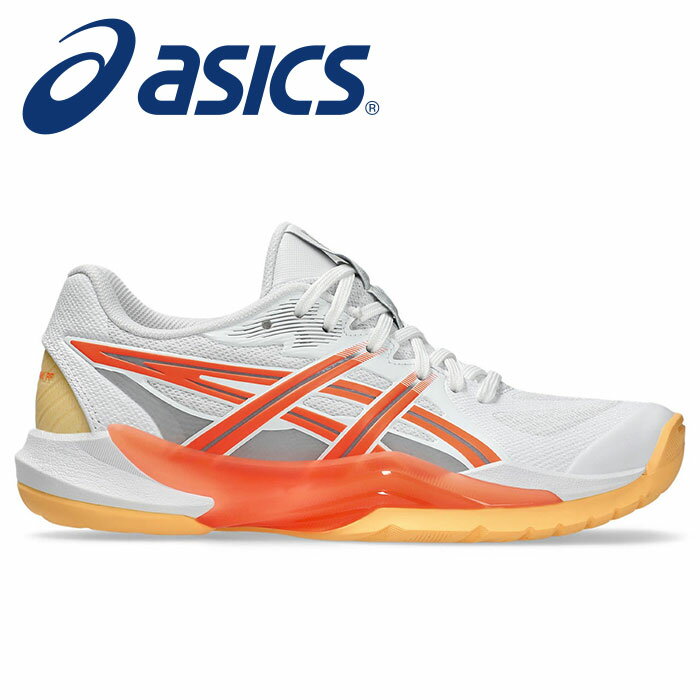 【 2025年 秋冬モデル】【 アシックス asics 】【シューズ　靴】 レディース ハンドボールシューズ POWERBREAK パワーブレイク FF ハンドボール シューズ 1072A104 (102) ホワイト/ビビッドコーラル [250802][amz]