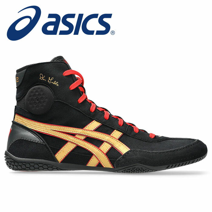 ★レジェンド ダン ゲーブルの名を刻むハイスペックモデル★【 2025年 秋冬モデル】【 アシックス asics 】【シューズ 靴】 レスリングシューズ DAN GABLE EVO ダン ゲーブル エボ 3 メンズ レスリング シューズ 1081A052 (002) ブラック/ピュアゴールド [250802][amz]