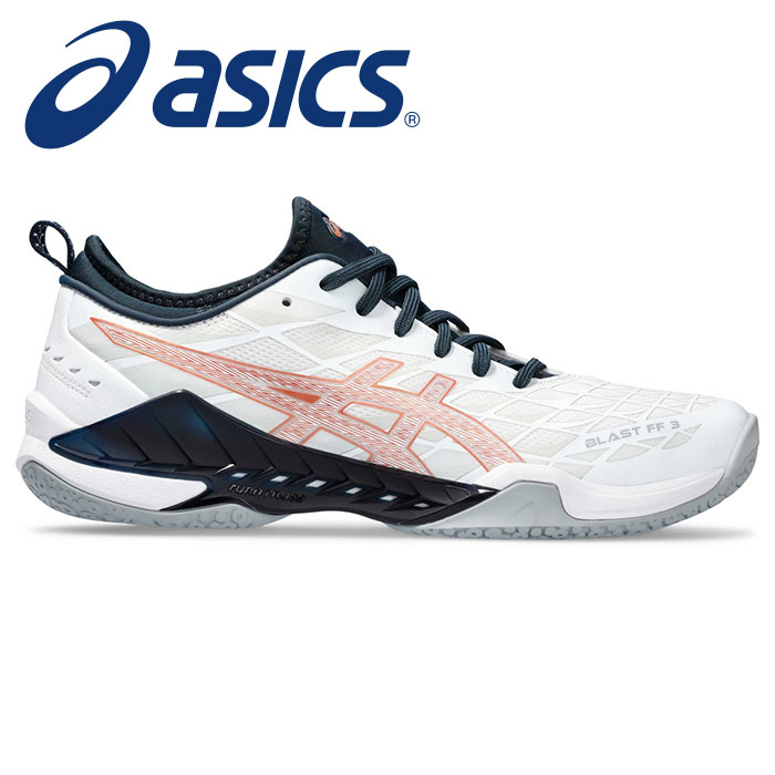 ★グリップ性＆安定性★【アシックス　asics】【シューズ　靴】 ハンドボール シューズ BLAST(ブラスト) FF 3 メンズ レディース 男女兼用 1073A069 (960) ホワイト/PUREBRONZE [240412]