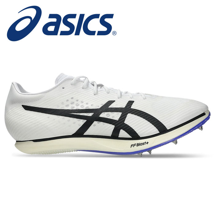 ★メタスピードMDのデザイン継承！800〜1500m用★【 2026年 春夏モデル】【 アシックス asics 】【 シューズ 靴 】 陸上 スパイク 中距離 COSMORACER コスモレーサー MD 3 メンズ レディース 男女兼用 2E 1093A221 (101) ホワイト/コバルトバースト [260416][amz]