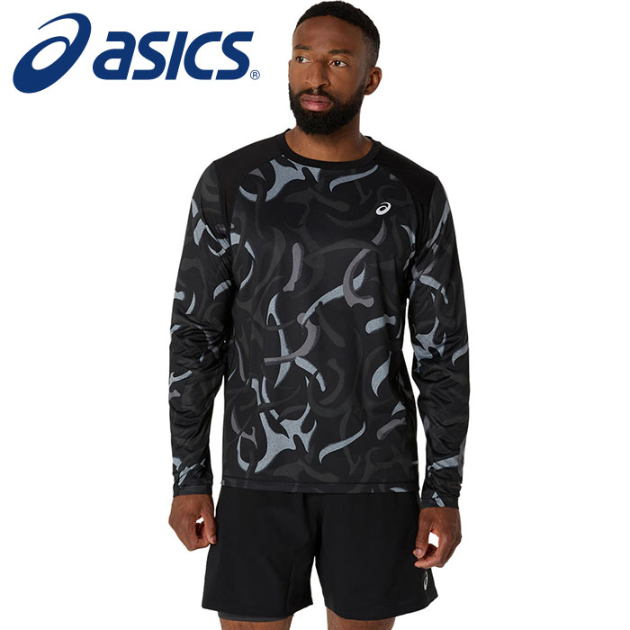 【メール便送料無料(追跡可能)】【2025年春夏モデル】【アシックス　asics】【ウェア】 ランニング 長袖 Tシャツ ROAD ランニング グラフィック メンズ アシックス 2011D099 (001) パフォーマンスブラック [250320]