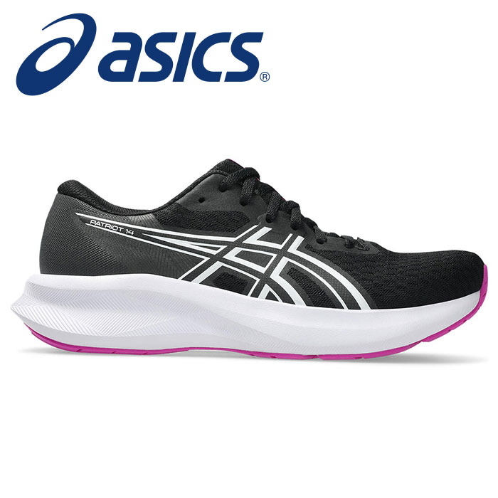 【 2026年 春夏モデル】【 アシックス asics 】【 シューズ 靴 】 レディース ランニングシューズ PATRIOT パトリオット 14 ランニング 1012B836 (005) ブラック/デジタルサクラ [260129][amz]
