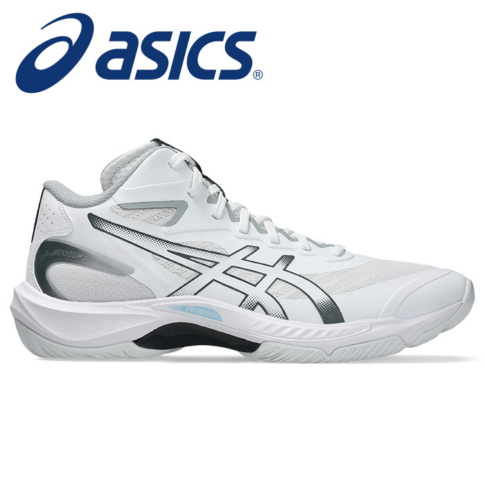 【 2026年 春夏モデル】【 アシックス asics 】【 シューズ 靴 】 インドア シューズ V-SWIFT Vスイフト FF MT 5 ミドルカット メンズ レディース 男女兼用 バレーボール ハンドボール バドミントン 1053A072 (100) ホワイト/キャリアグレー [260129][amz]