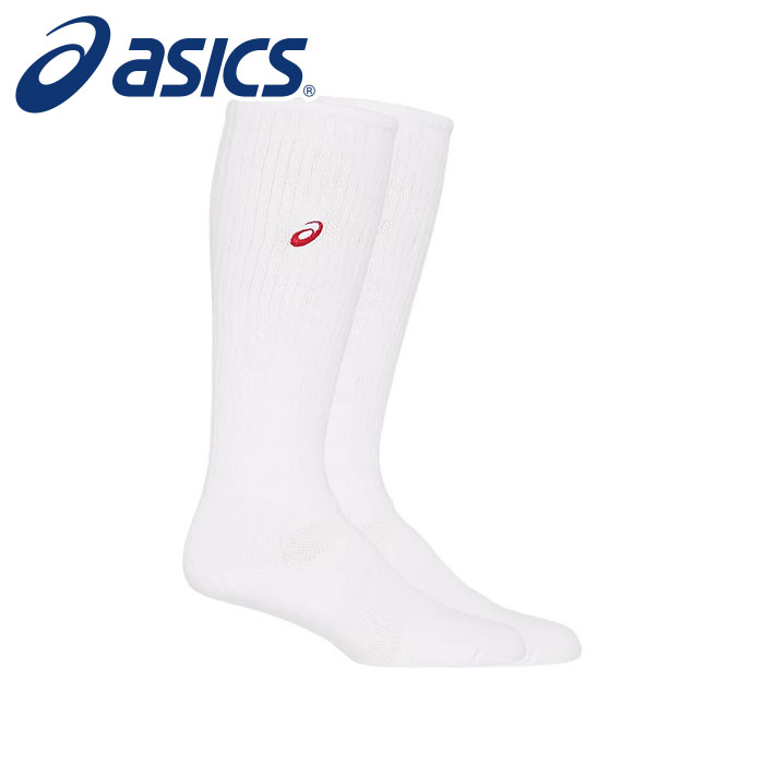 【メール便送料無料】【アシックス　asics】【ソックス　靴下】バレー ハイソックス メンズ レディース 男女兼用 3053A136 (103) ホワイトXレッド [230831] 父の日
