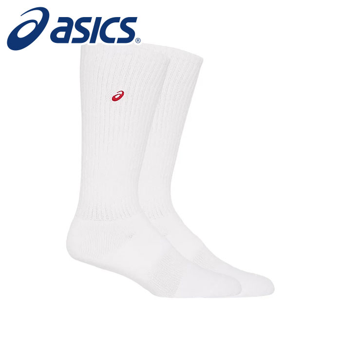 【メール便送料無料】【アシックス　asics】【ソックス　靴下】バレー ジュニア用 ハイソックス 3054A015 (102) ホワイトXレッド [230831]