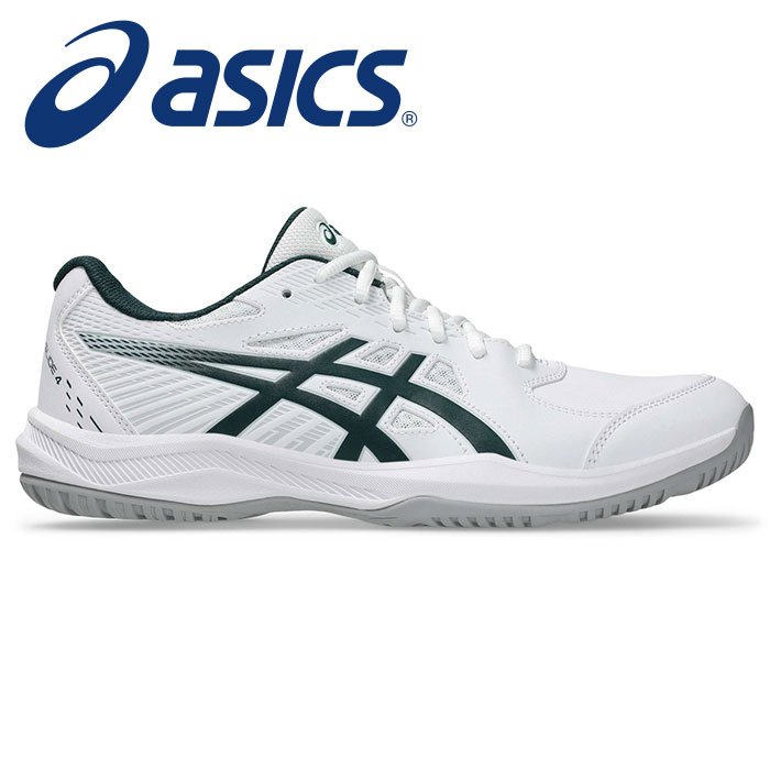★オールコート用！初心者向け！軽量で快適性＆安定性★【2025年春夏モデル】【アシックス　asics】【シューズ　靴】 テニスシューズ COURT SLIDE コートスライド 4 オールコート 初心者 メンズ テニス アシックス 1041A483 (100) ホワイト/サクソングリーン [250312]