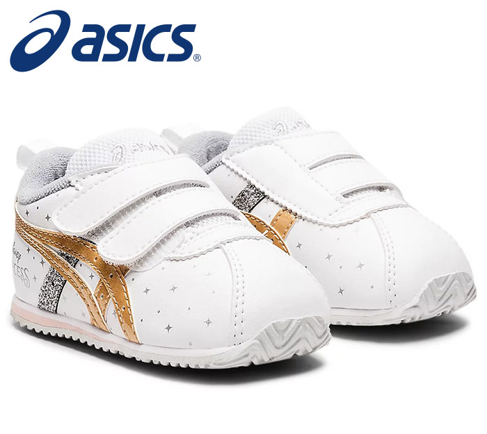 【送料無料】★約1歳〜3歳の幼児向け★【2022年春夏モデル】【asics　アシックス】【シューズ　靴】 1144A232 キッズ シューズ 女の子 ディズニー プリンセス アイダホ DP3 BABY ベビー かわいい ベルト 子供 ホワイト スクスク sukusuku すくすく 100 [220513]