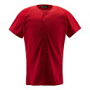 【メール便送料無料】【デサント DESCENTE】DB-1010 野球 ウェア（メンズ／ユニ） フルオープンシャツ レッド RED 200415