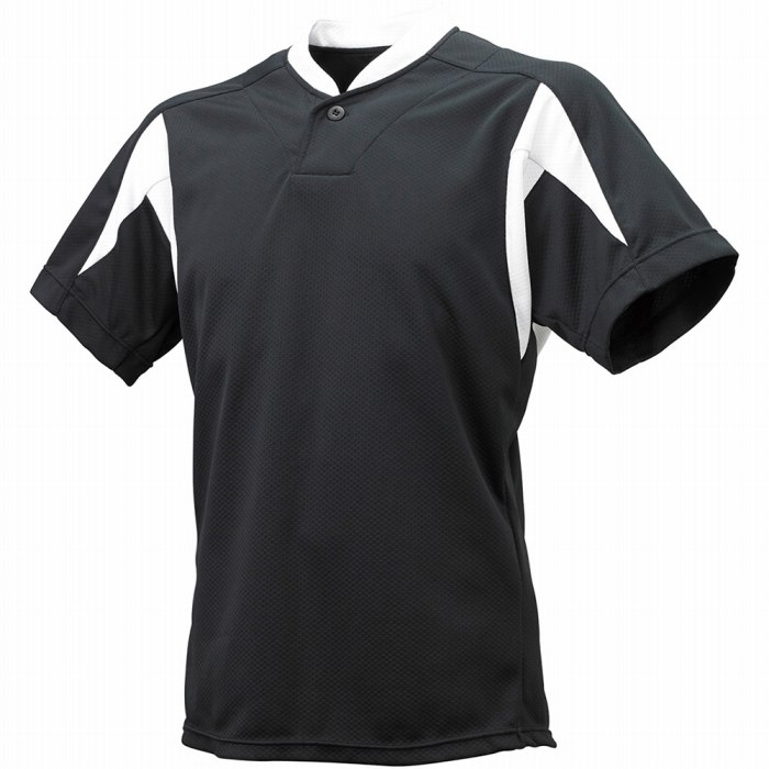 【メール便送料無料】【SSK　エスエスケイ】【ウェア】 野球 ジュニア1ボタンベースボールTシャツ SSK-BT2300J (9010) ブラック×ホワイト ジュニア [210319]