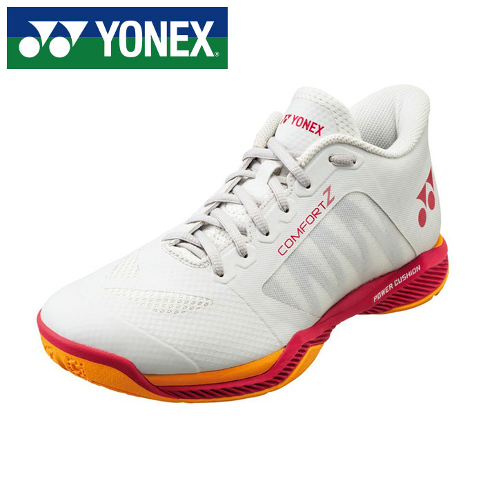 【 2025年 秋冬モデル】【 ヨネックス YONEX 】【 シューズ 靴 】 バドミントンシューズ パワークッションコンフォートZWMD 4E ミッドカット メンズ レディース 男女兼用 SHBCFZ3WM (236) オフホワイト/レッド [251211][amz]