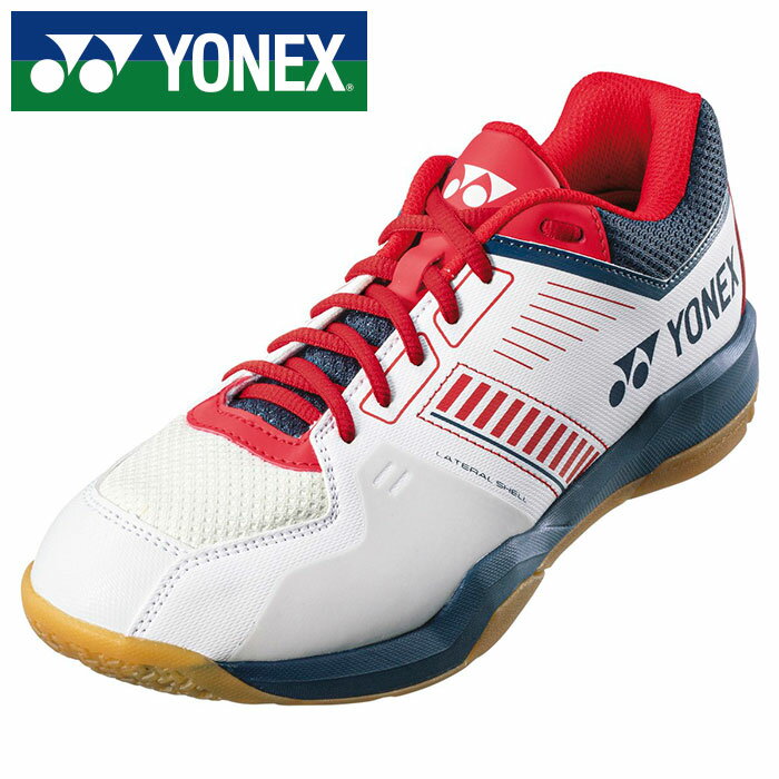 【ヨネックス　YONEX】【シューズ　靴】 バドミントンシューズ パワークッションストライダーフロー メンズ レディース ローカット 靴幅3E 初心者 SHBSF1 (784) ホワイト/ネイビー/レッド [240523]