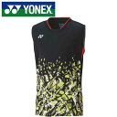 【メール便送料無料(追跡可能)】【ヨネックス　YONEX】【ウェア】テニス・バドミントン 10520J ジュニア用ゲームシャツ(ノースリーブ) 子供 こども ブラック 007 [230422]