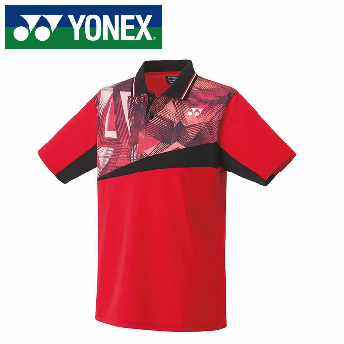 【メール便送料無料(追跡可能)】【ヨネックス　YONEX】【ウェア】テニス・バドミントン 10538 ゲームシャツ メンズ レディース 男女兼用 サンセットレッド 496 [230422]
