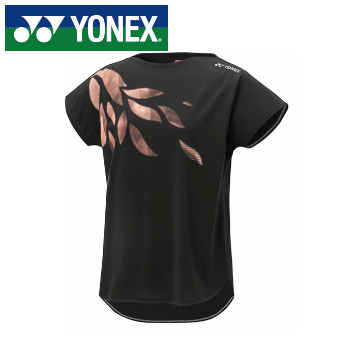 【メール便送料無料(追跡可能)】【2025年春夏モデル】【ヨネックス　YONEX】【ウェア】 テニス バドミントン レディース Tシャツ ドライ 速乾 ヨネックス YONEX 16811 (007) ブラック [250609](4)