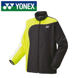 【送料無料】【ヨネックス　YONEX】【ウェア】 70081 テニス・バドミントン 裏地付ウィンドウォーマーシャツ 防寒 保温 裾スピンドル仕様 ジャケット メンズ レディース 男女兼用 ブラック/アシッドイエロー 608 [220919]