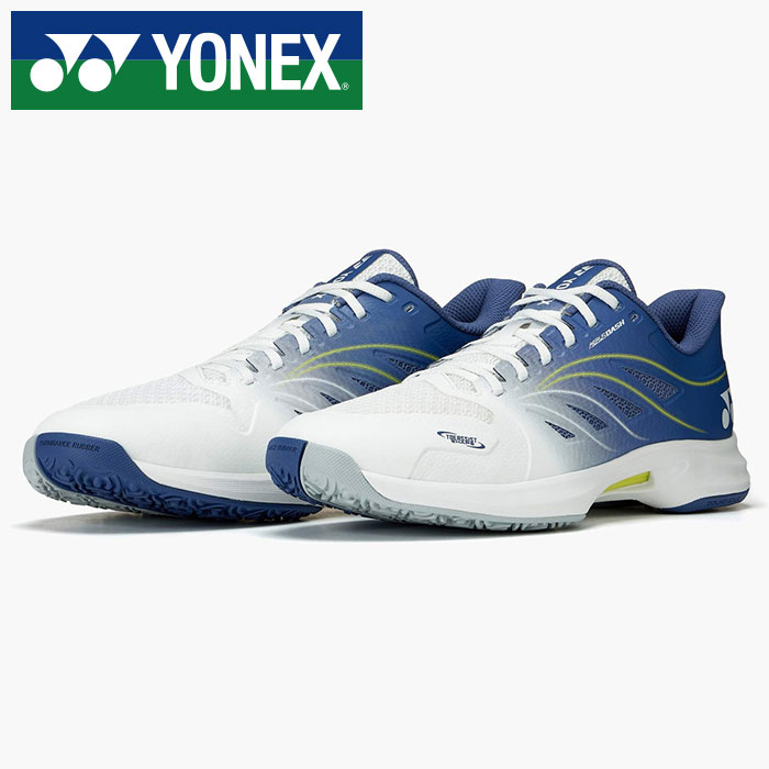 【 2025年 秋冬モデル】【 ヨネックス YONEX 】【 シューズ 靴 】 テニスシューズ オムニクレー パワークッション エアラスダッシュ 5GC メンズ レディース 男女兼用 テニス シューズ 3E SHTAD5GC (100) ホワイト/ネイビー [251015][amz] クリスマス プレゼント